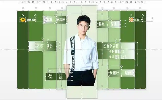 吴磊的应援色是绿色,色块填充渐变色.