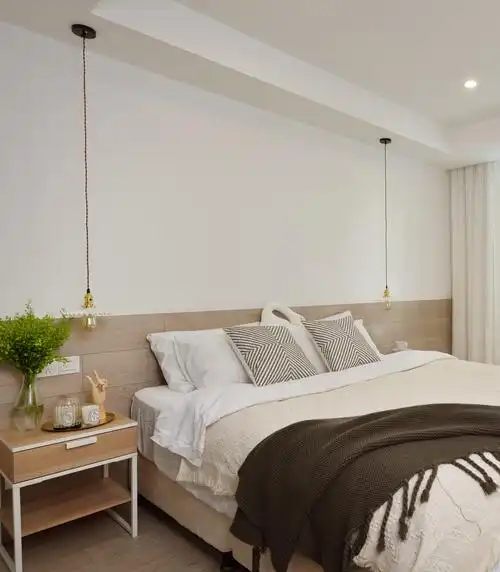简约二居室空间床头背景墙图片