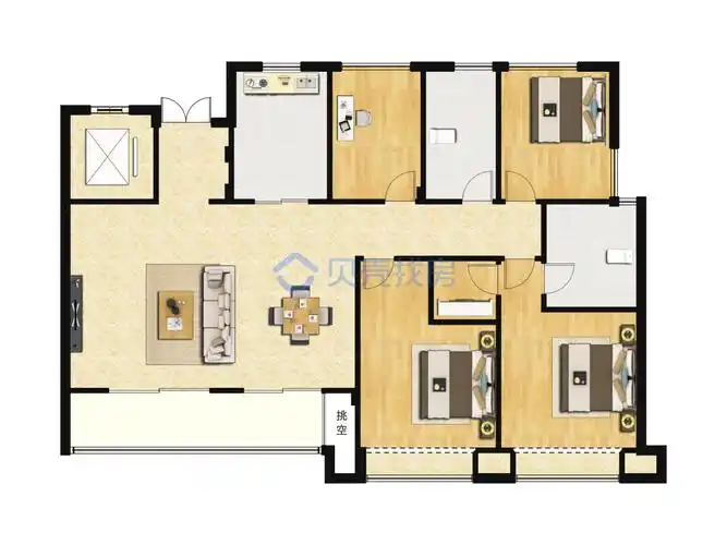 【花语江南_南京花语江南楼盘】四居室户型图|4室2厅1厨2卫建面 170m
