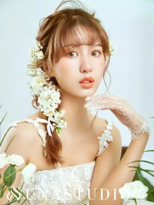 日系鲜花新娘造型新娘发型