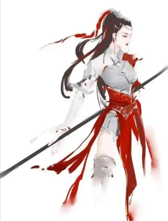 出单动漫古风拿剑女孩图