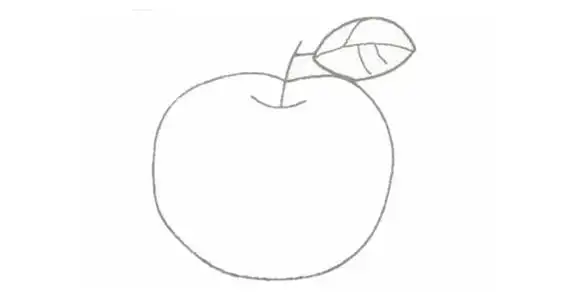苹果简笔画简单画法步骤图教程