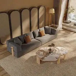简珂灰色沙发实木一字客厅2021年新款直排小户型布艺沙发十大品牌