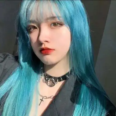 女生绿色头发头像高冷 绿色系冷酷女生头像 - 微信头像 - 潮人个性网