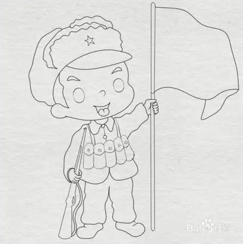 冲锋的战士简笔画