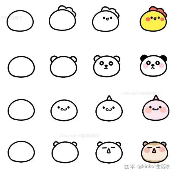 手帐素材丨超可爱超全的简笔画傻瓜式上手教程