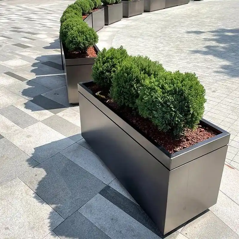 不锈钢成品花箱 金属长方形花槽 铁艺花池 不锈钢成品花箱 金属长方形
