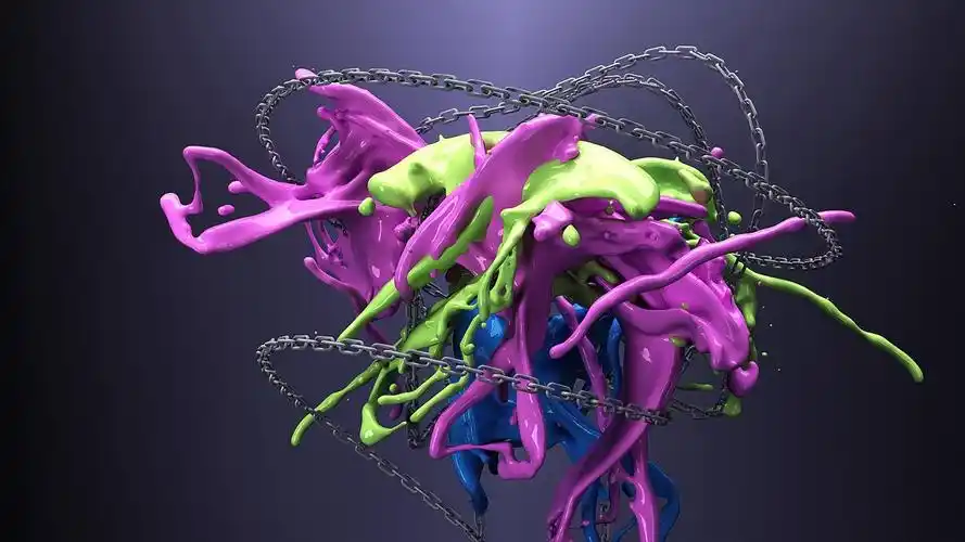 3d设计,油漆飞溅,链条 壁纸