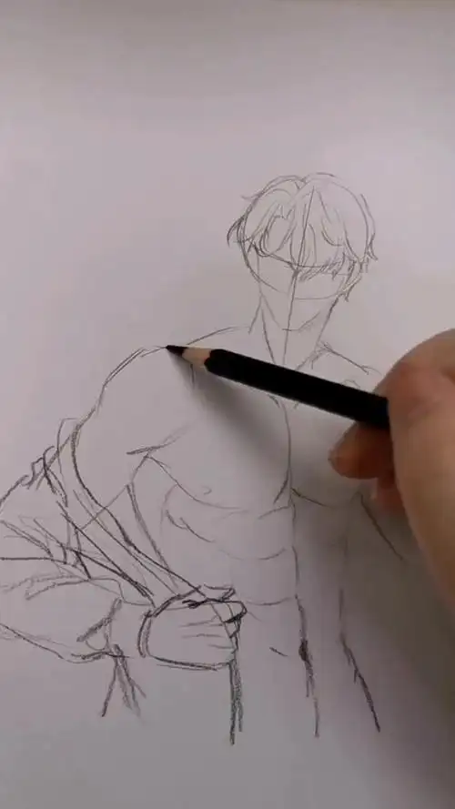 男性腹肌的画法