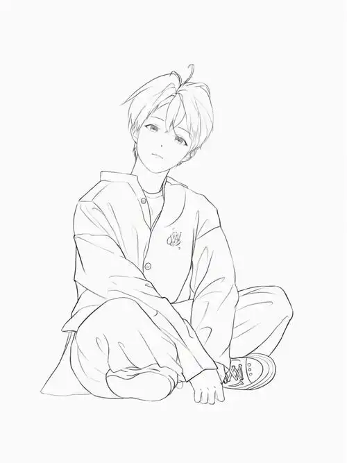 oreki丶#线稿百日挑战  #阿花活动  #动漫 #男生  #画画 #速写