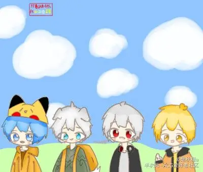 阿神和他的小伙伴们的集体照阿神 羽毛 小光 小白 路