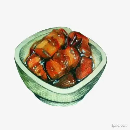 卡通栗子烧肉png素材透明免抠图片-卡通手绘