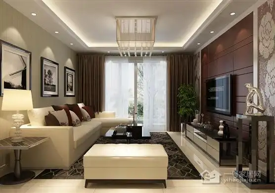 现代简约123平米三房二厅二卫清新装修效果图