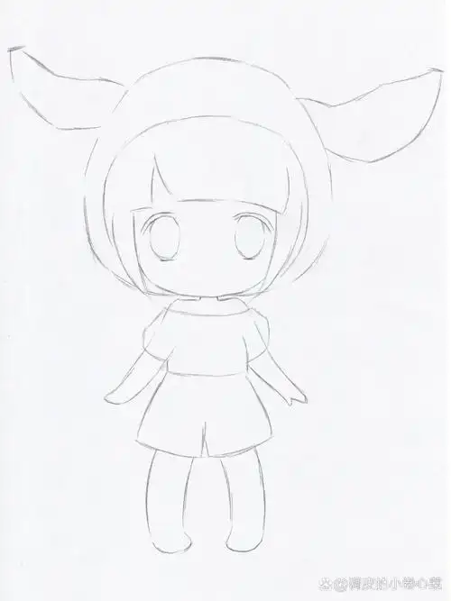 二创史迪仔,q版动漫人物绘画步骤教程 今天扫描仪坏了所以先发草稿