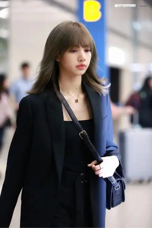 定制blackpink女团lisa韩国明星黑色oversize宽肩西服休闲西装