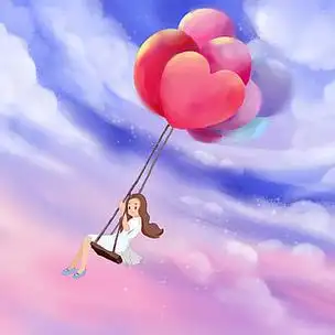 梦中的世界翱翔天空创意手绘插画