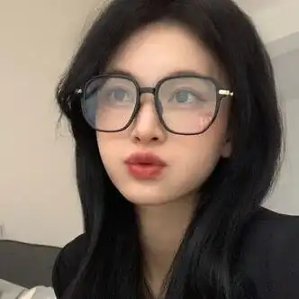 时翡学生多边形大黑框近视眼镜女可配度数超轻眼睛框镜架男素颜神器平