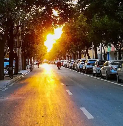 夕阳中的的街道