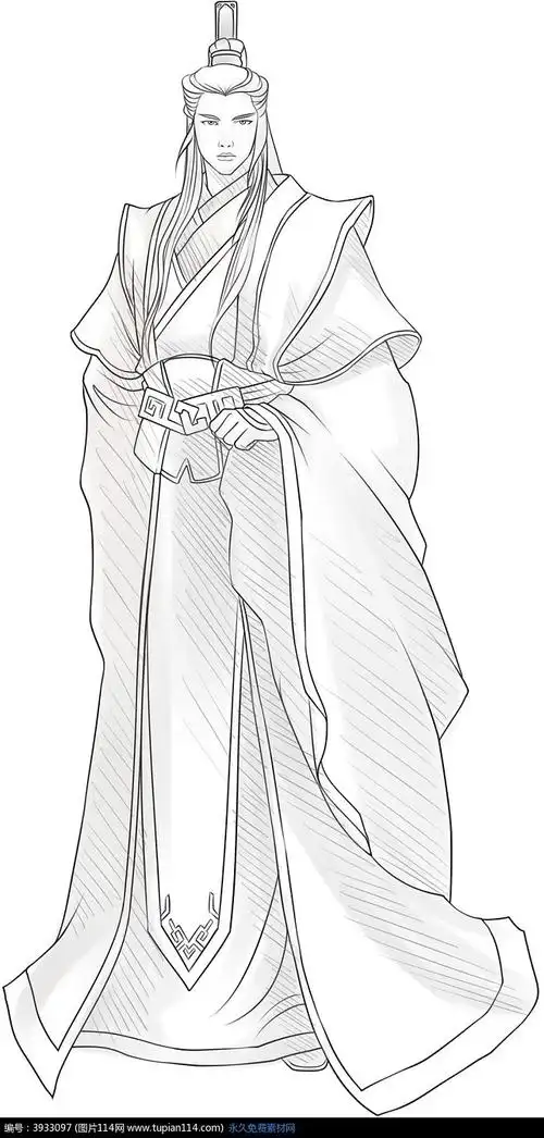 15:35:15古装美男卡通人物 线稿古风人物线稿b5hd47v8同采自www