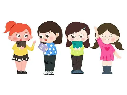 卡通小学生开学元素png小朋友上学