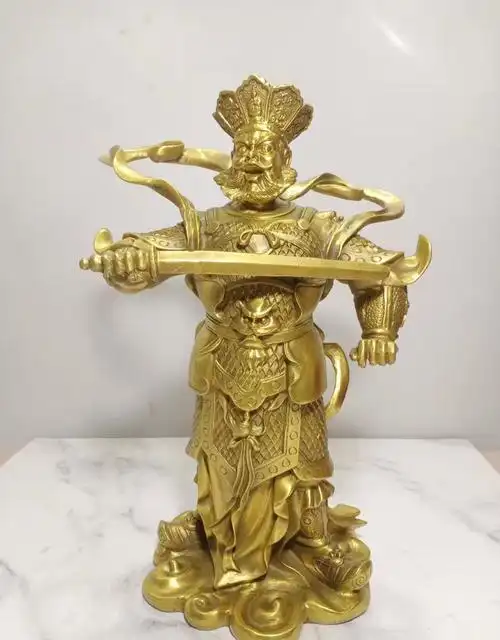 纯铜四大天王佛像摆件四金刚护法一套大号家居办公室佛堂供养神像 长