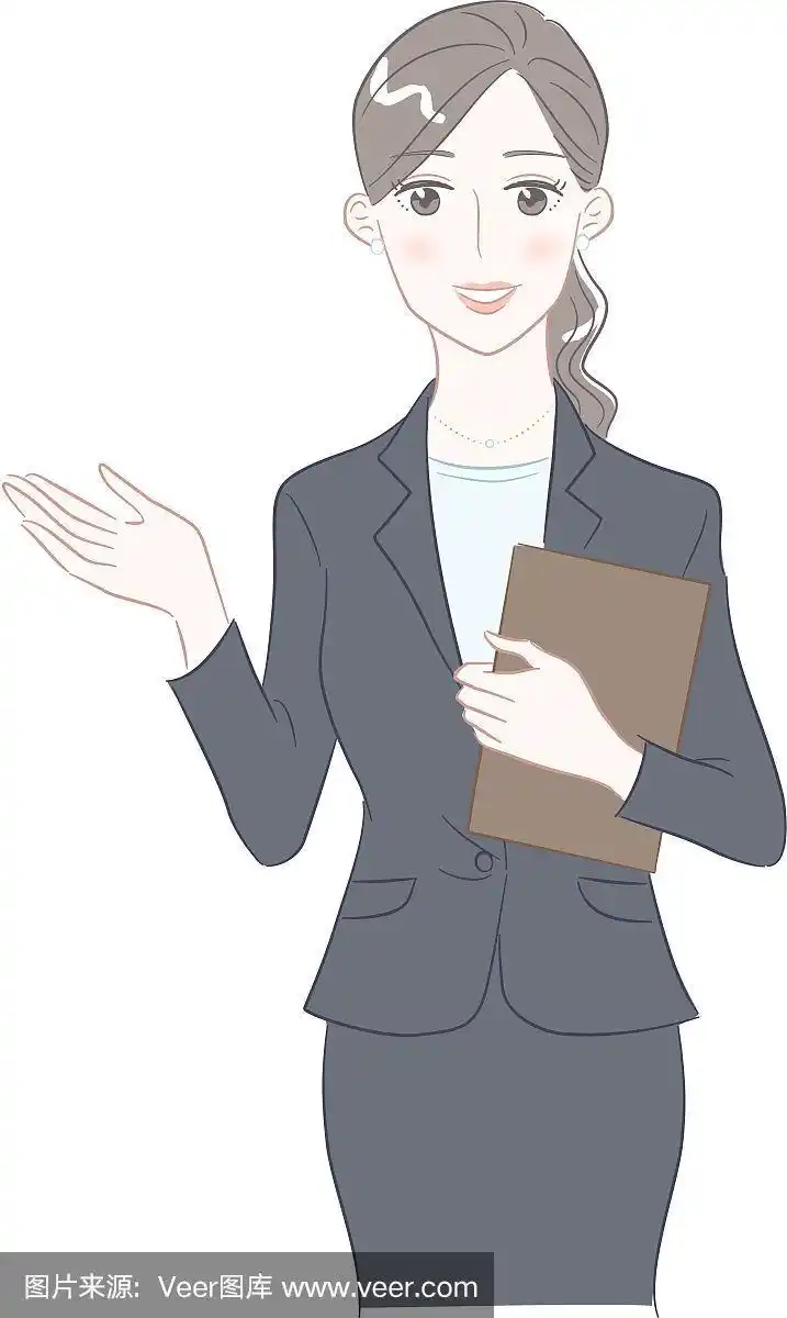 一个穿西装的女人的插图