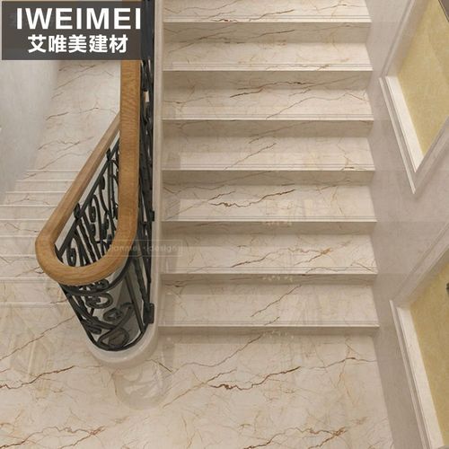 楼梯砖踏步砖釉面通体大理石台阶梯砖1.2米深灰浅灰色步梯瓷砖