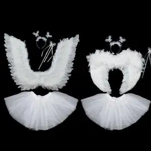 六一节小女童背的羽毛蝴蝶翅膀公主舞台演出天使仙女棒魔法棒道具