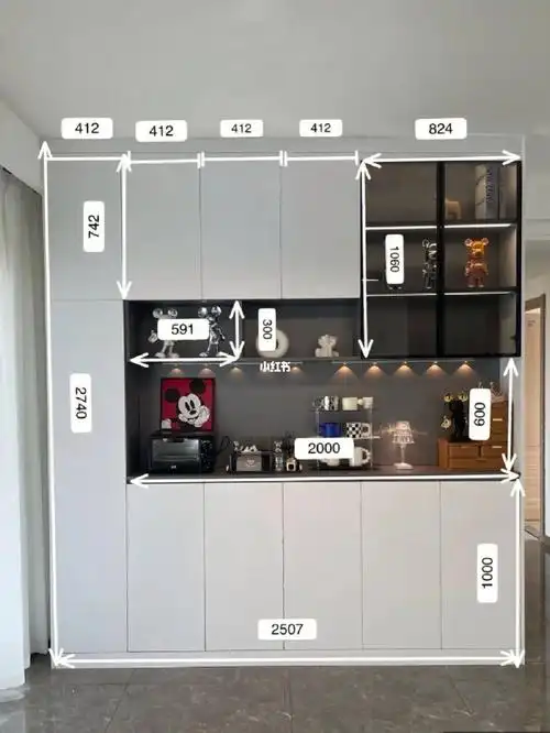 被夸了10万次的网红餐边柜酒柜付尺寸.#酒柜  #餐边柜  #柜子设计