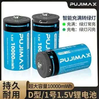 5v充电电池燃煤气灶热水器手电筒usb充电一号电池d型