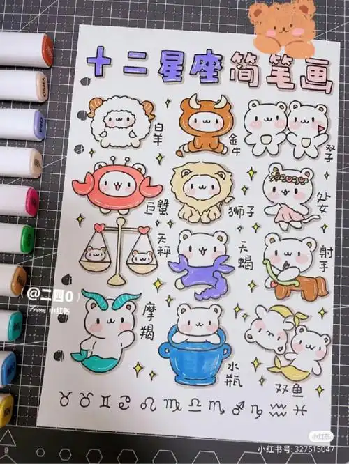 十二星座卡通画  #十二星座  #星座分享  #我的星座  #星座  #星座