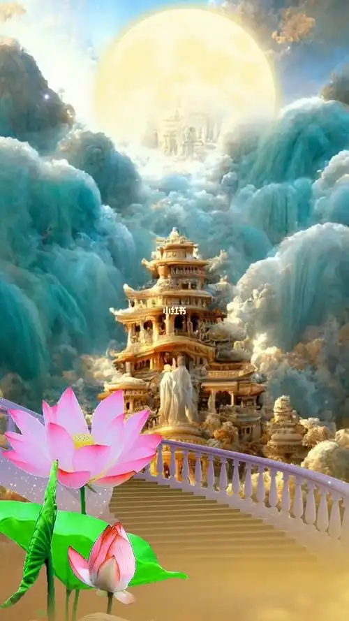 仙境云海#背景素材  #天宫  #广寒宫