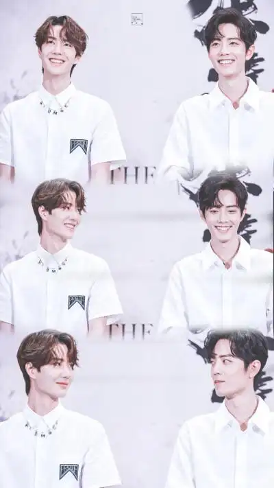 陈情令泰国见面会 肖战王一博 时尚芭莎 白衬衫 修图见logo 图片来自