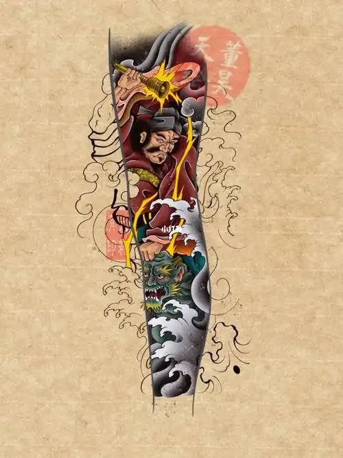 原创纹身手稿#焦作纹身#日式老传统纹身#花腿纹身#钟馗#河南纹身