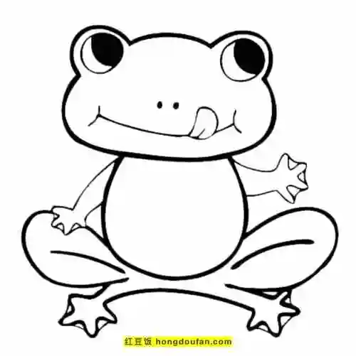 11张小小的可爱青蛙儿童卡通涂色简笔画-红豆饭小学生简笔画大全