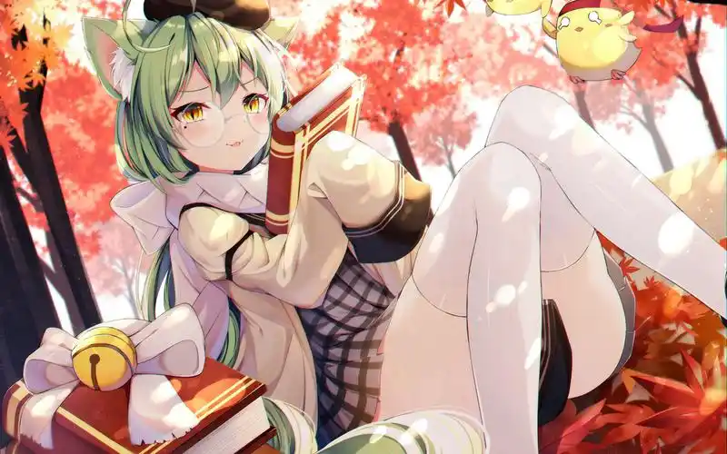 二次元海边的白裙女孩桌面壁纸