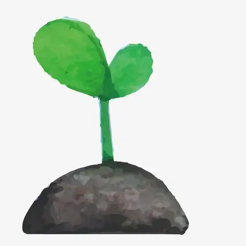 卡通手绘简笔画装饰绿芽