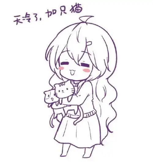 q萌简笔画动漫女孩