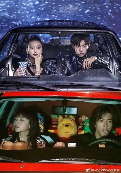 易烊千玺 x 木村光希与木村拓哉驾车封面对比,当香烟换成棒棒糖