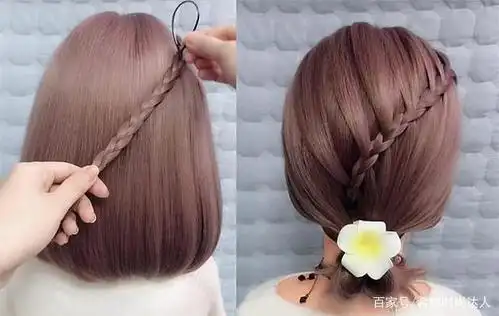 甜美的短发辫,短发也能编辫子