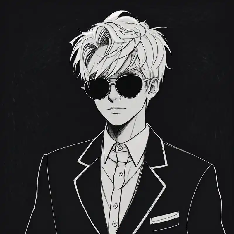 男生西装黑白素描头像979915 男生西装黑白素描头像,给人一种