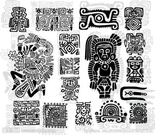 玛雅图腾简笔画