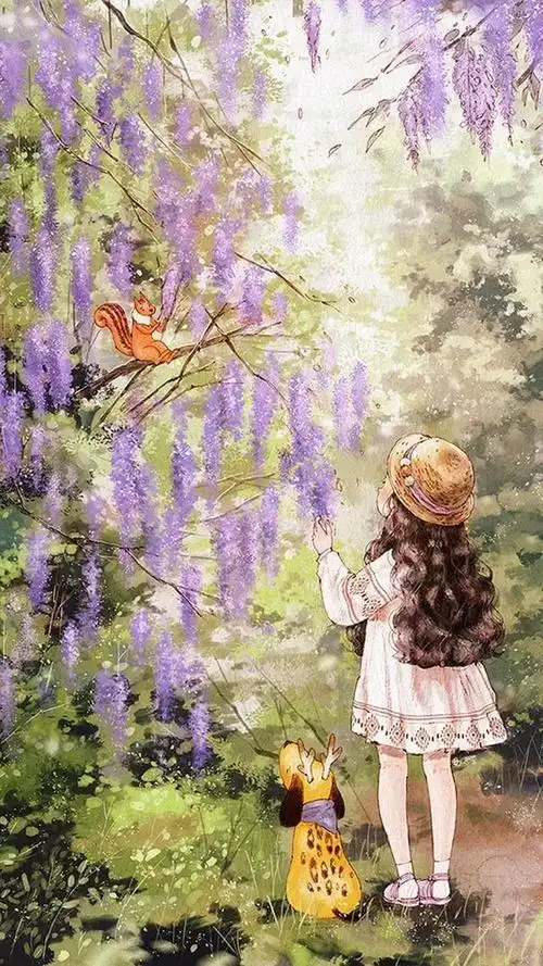 壁纸:森林女孩手帐,纯粹的治愈系