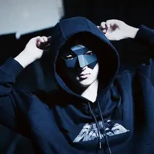 创意手工卡纸材料包3d几何半脸面具diy几何半脸面具男女通用酷黑蒙面