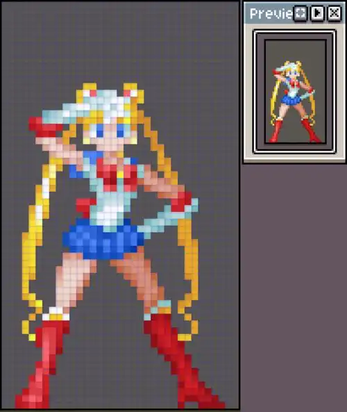 美少女战士像素画网格画图案