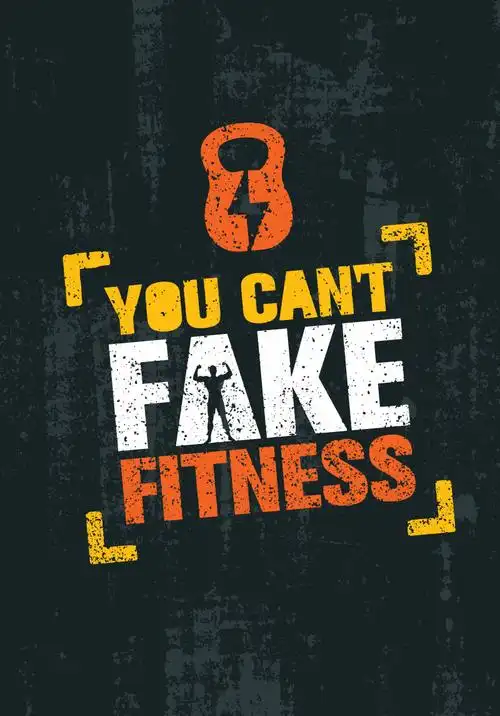 创意矢量彩色不能假装健身概念的海报设计