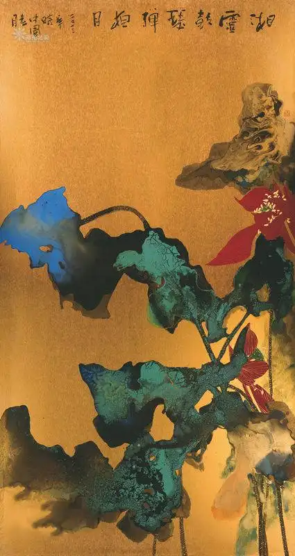 荷花:曹俊的泼彩作品