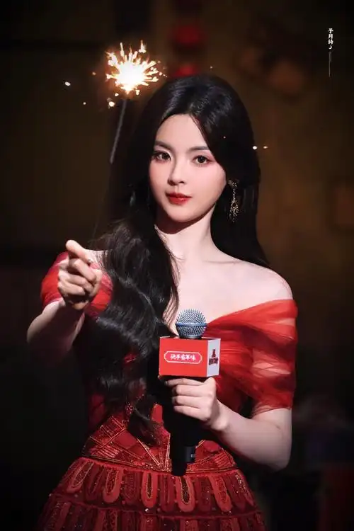 杨超越烈焰玫瑰##杨超越港风红裙