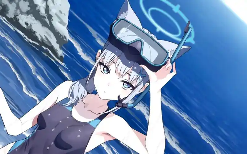 【碧蓝档案】[回忆大厅] 砂狼白子 泳装 live2d 动态壁纸 (4k&60fps)