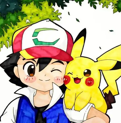 抓住动漫化人物的特征,学着描绘出小智和皮卡丘的动画形象